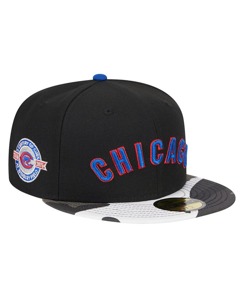 Men's Black Chicago Cubs Metallic Camo 59FIFTY Fitted Hat