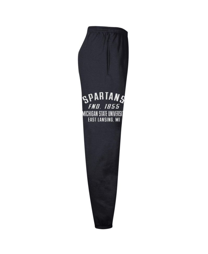 Men's Black Michigan State Spartans Powerblend Banded Fleece Sweatpants