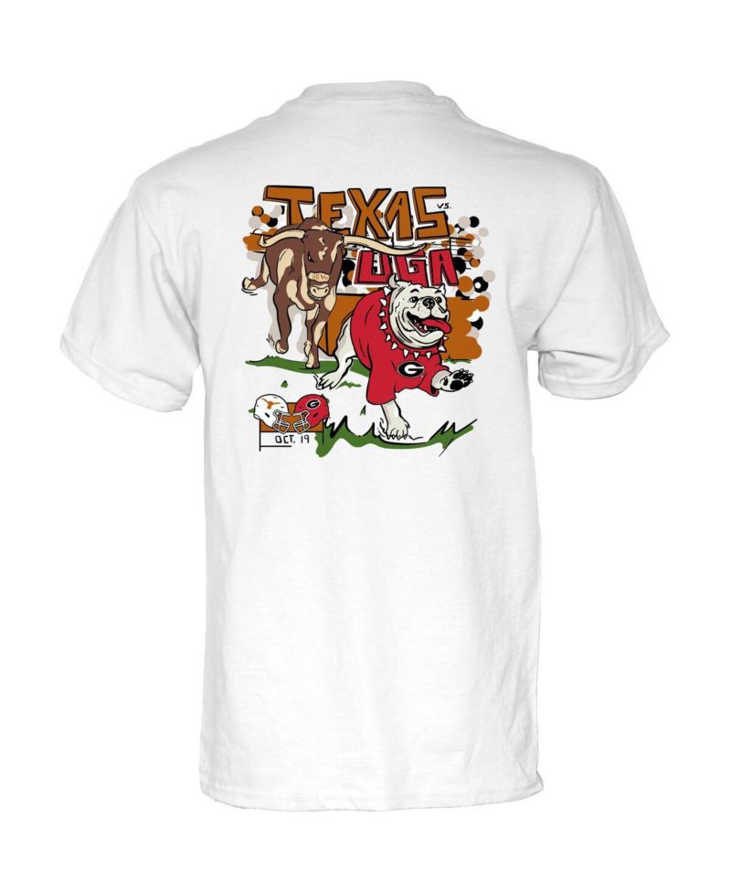 Men's and Women's White Texas Longhorns vs. Georgia Bulldogs 2024 Matchup T-Shirt