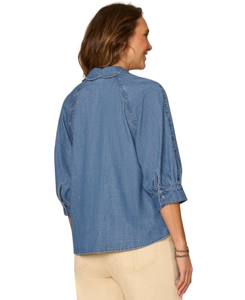 Petite Collared Button-Down Shirt