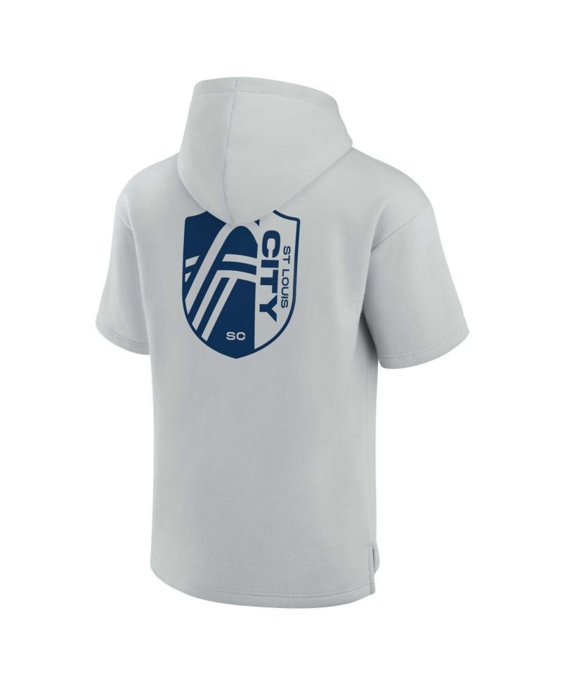 Men's and Women's Gray St. Louis City SC Super Soft Fleece Short Sleeve Pullover Hoodie
