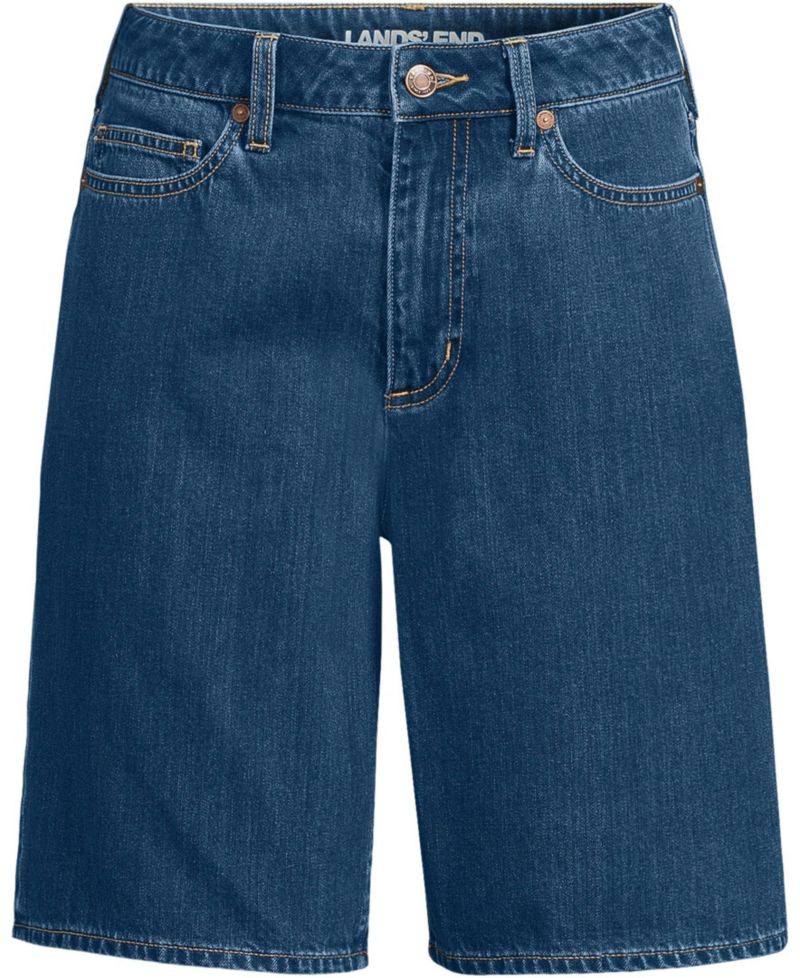 Women's Lightweight Mid-Rise Denim Shorts, 10" Inseam
