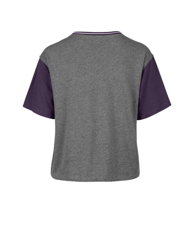 Women's Gray Los Angeles Lakers Rise Clubhouse Ziggy Color Block T-Shirt