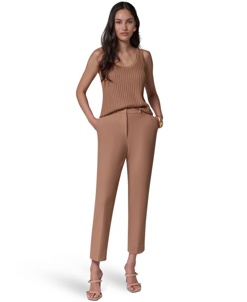 Women's Straight-Leg Flat-Front Pants