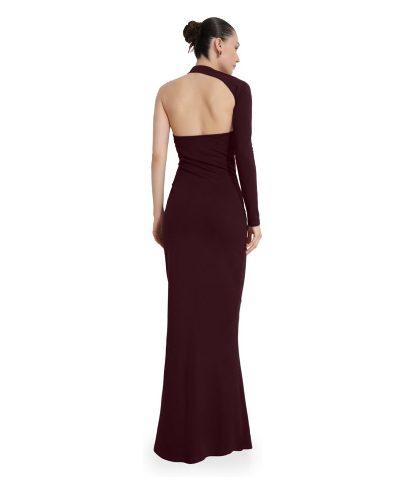 Women's Manhattan One-Shoulder Long-Sleeve Mermaid Evening Gown