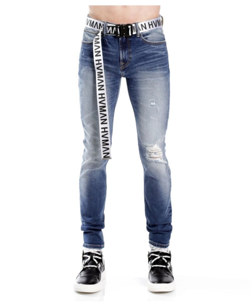 Strat Super Skinny Fit Jeans with Belt Baltic