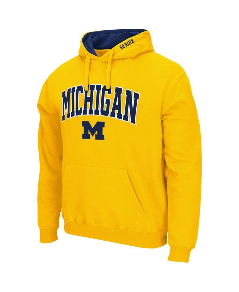 Men's Maize Michigan Wolverines Arch & Logo 3.0 Pullover Hoodie