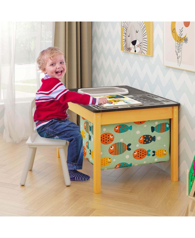 3-in-1 Kids Activity Table with Foldable Water Bin Large Capacity Storage Bag