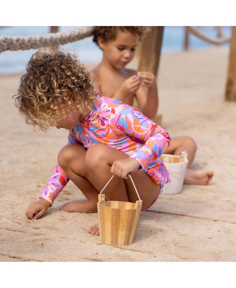 Baby Girls Blooming Sunset Sustainable LS Skirt Surf Suit