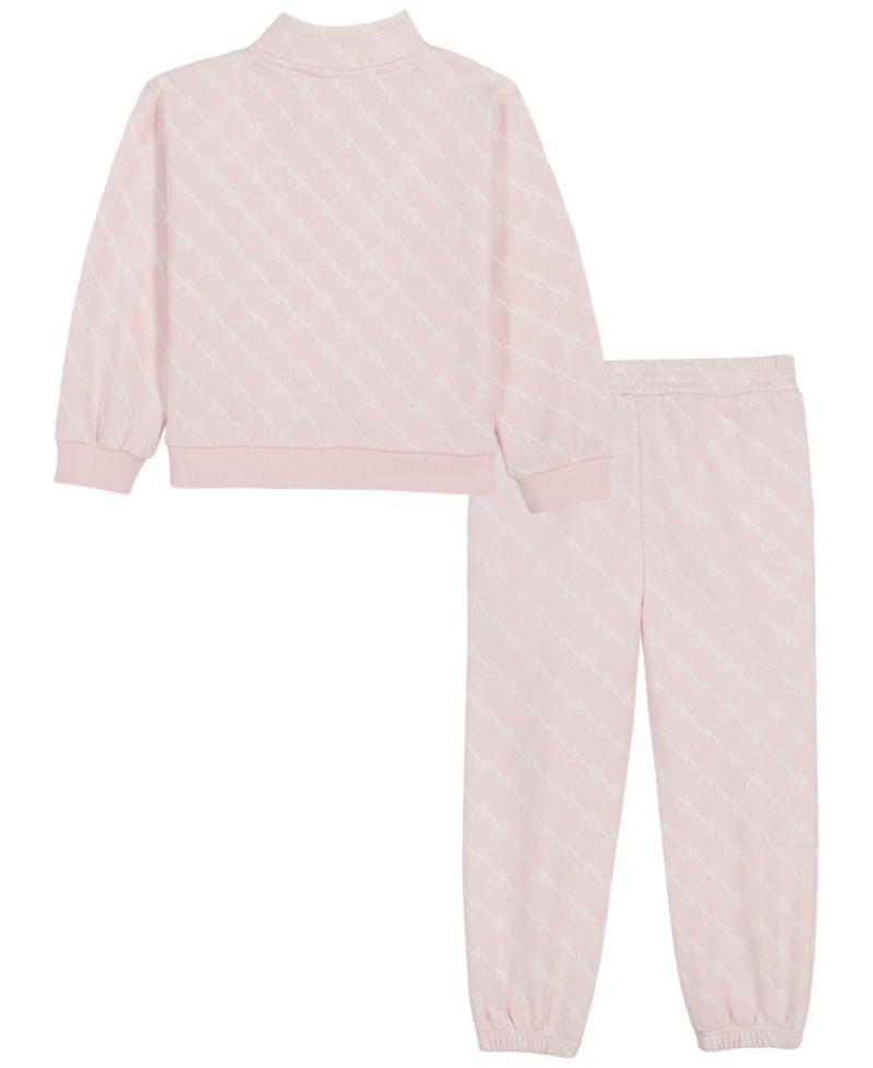 Baby Girls' Fleece Mock-Neck Top and Jogger Pants, 2-Piece Set