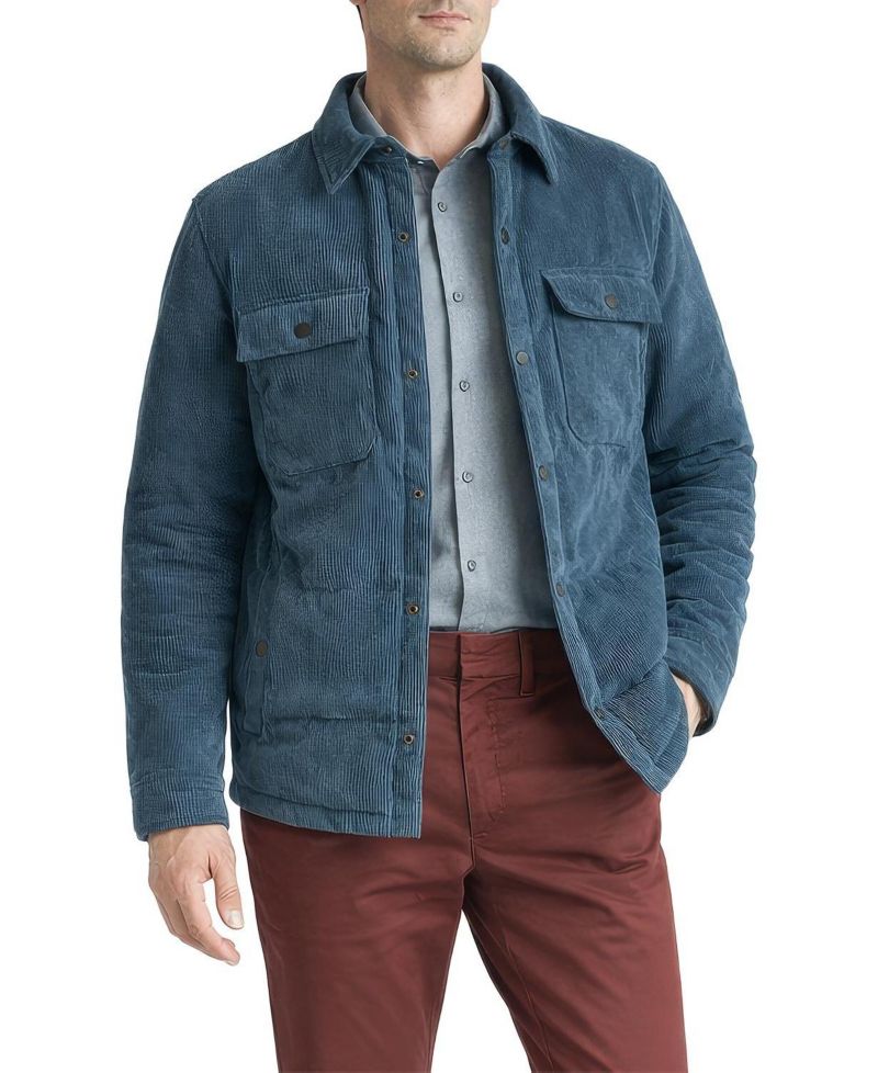 Men's Insulated Puff Corduroy Shirt Jacket