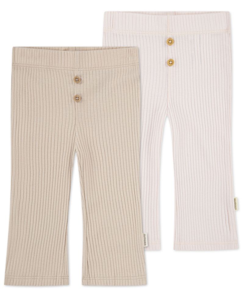 Baby Girls' Flared Leg Pants, 2-Pack Set