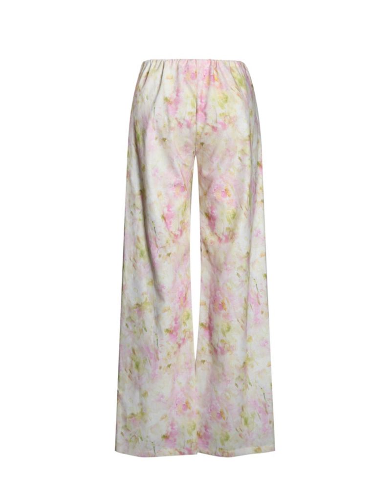 Women's Laureen Pink Floral Print Linen Straight Pants