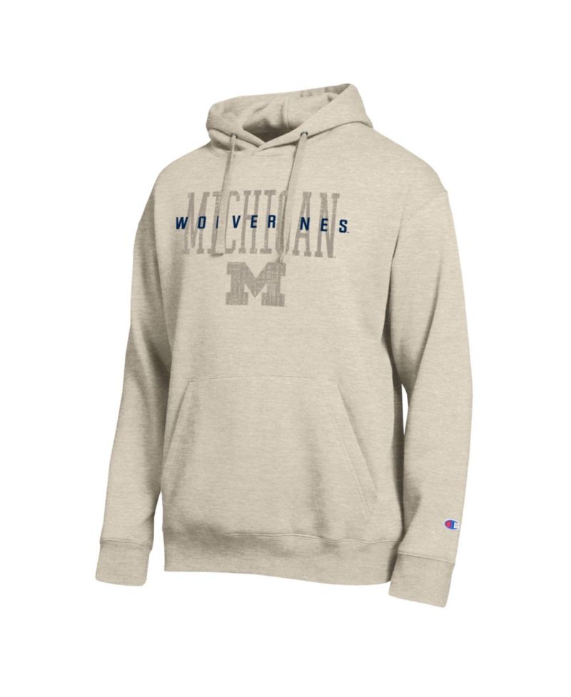 Men's Oatmeal Michigan Wolverines All-Star Neutral Stack Hoodie