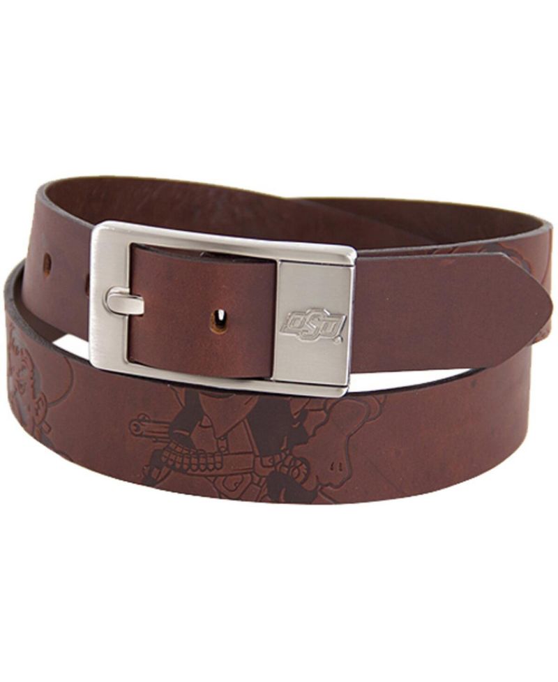 Men's Oklahoma State Cowboys Brandish Leather Belt - Brown