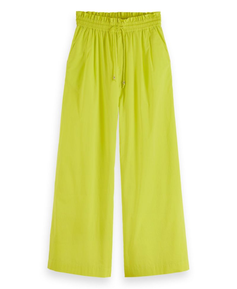 Women's Cotton Voile High-Rise Wide-Leg Pull On Pants