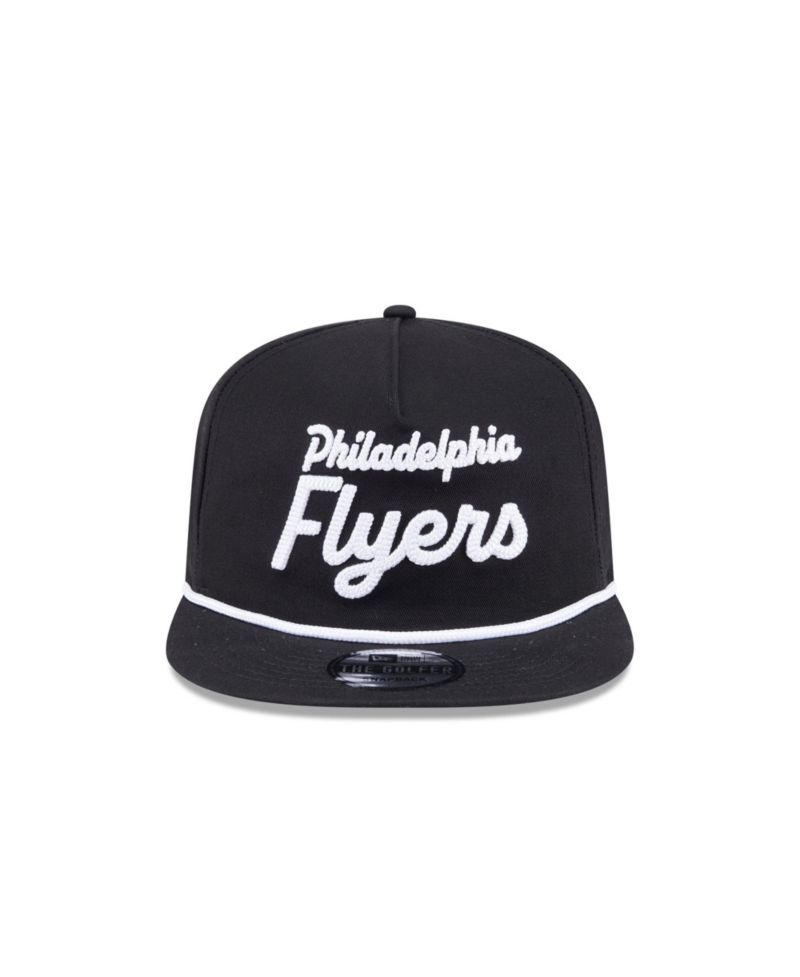 Men's Black Philadelphia Flyers Team Text Golfer Adjustable Hat
