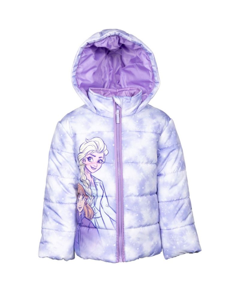 Toddler Girls Frozen Zip Up Puffer Jacket to (2T - 7-8)