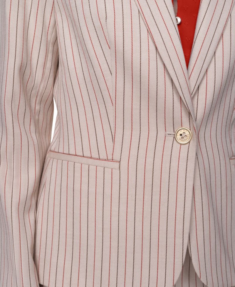 Women's Pinstripe One-Button Blazer