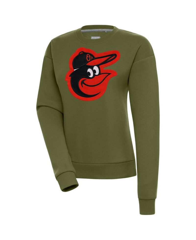Women's Olive Baltimore Orioles Victory Pullover Sweatshirt