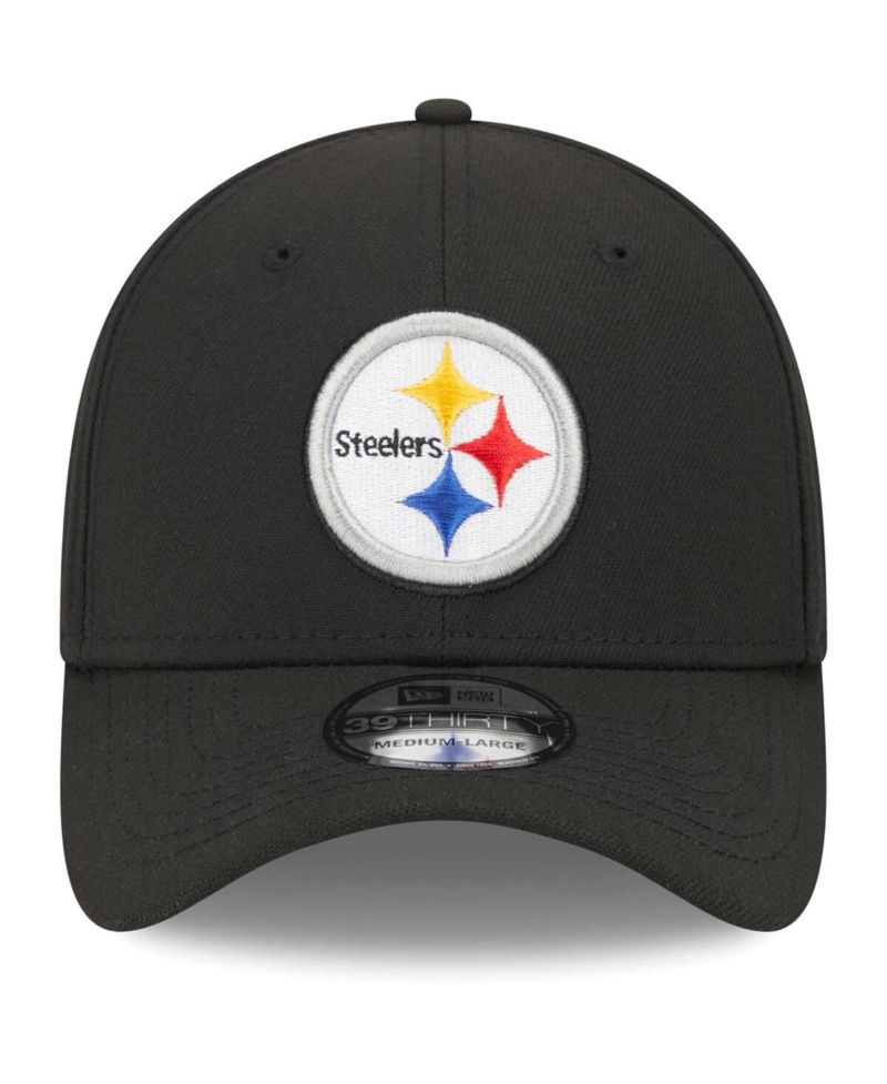 Men's Black Pittsburgh Steelers Main 39THIRTY Flex Hat