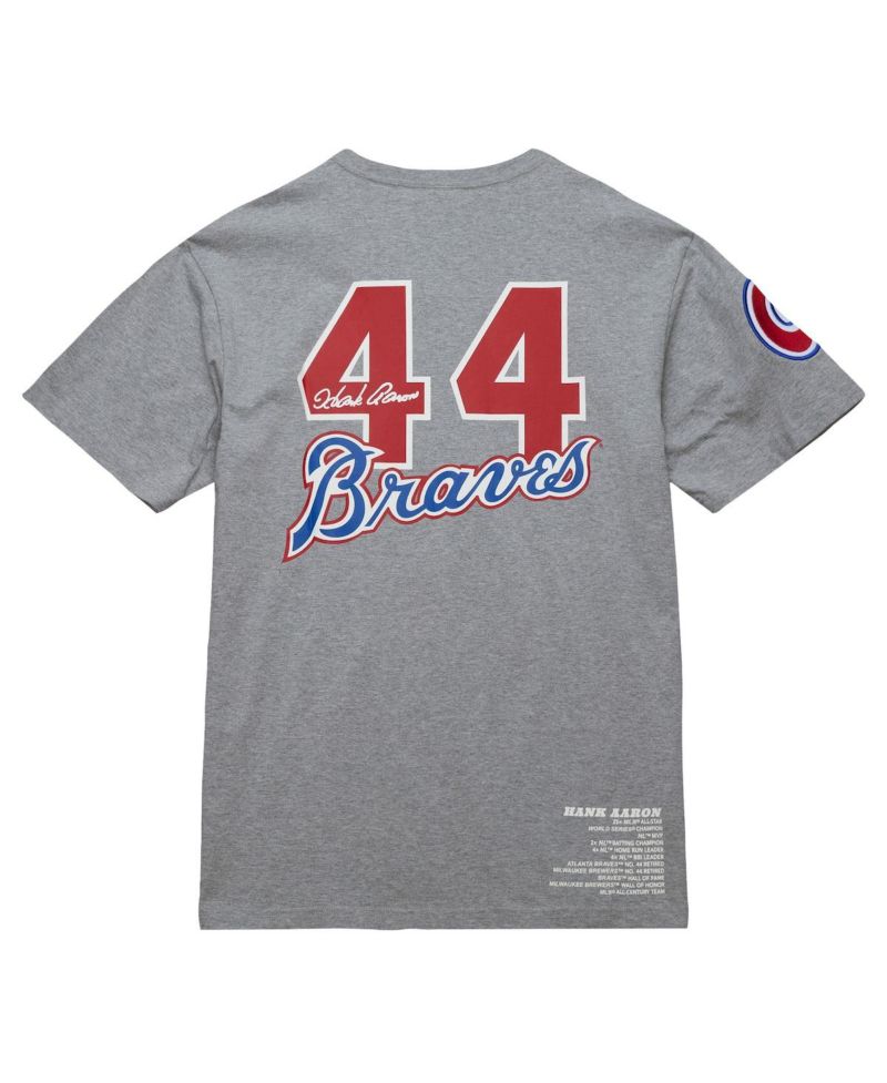 Men's Hank Aaron Heather Gray Atlanta Braves Cooperstown Collection Legends T-Shirt