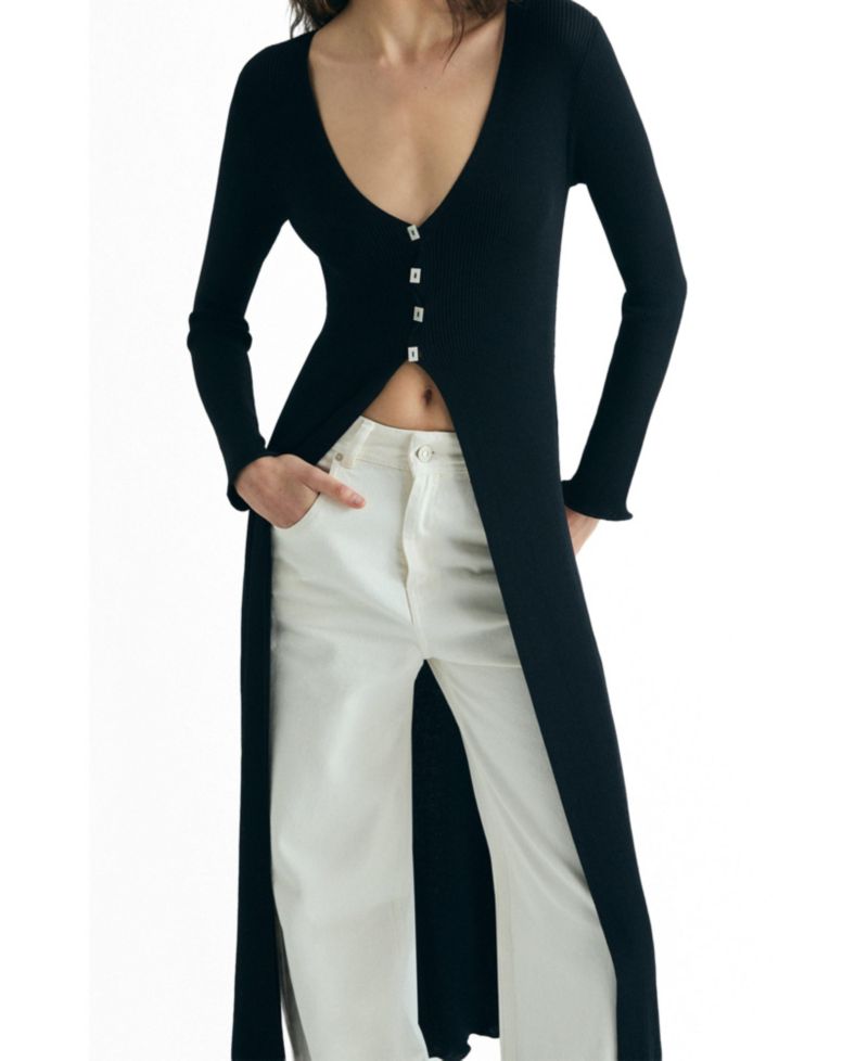 Women's Buttons Long Knit Cardigan