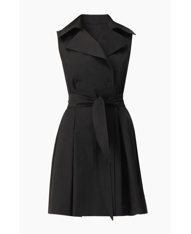 Women's Belted Sleeveless Trench-Style A-Line Mini Dress