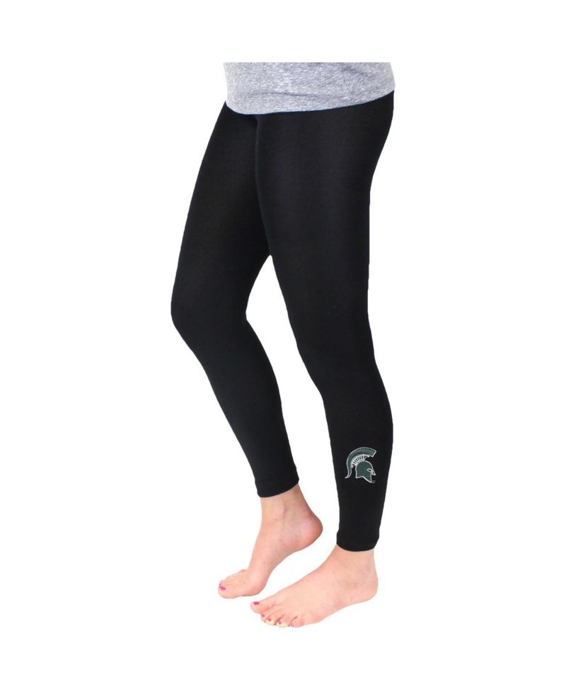 Women's Black Michigan State Spartans Fleece Leggings