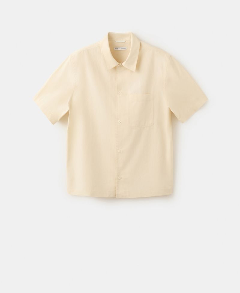 Men's Regular-Fit Cotton-Linen-Blend Shirt