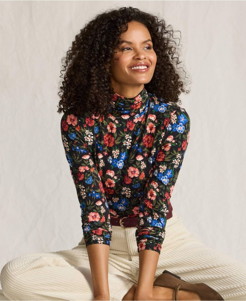 Women's Tall Lightweight Jersey Long Sleeve Turtleneck