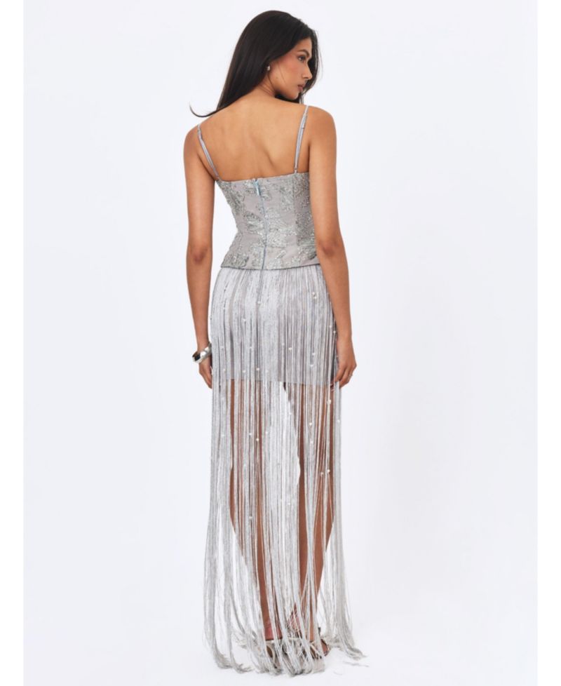 Women's Olisa Beaded Peplum Tassel Maxi Dress
