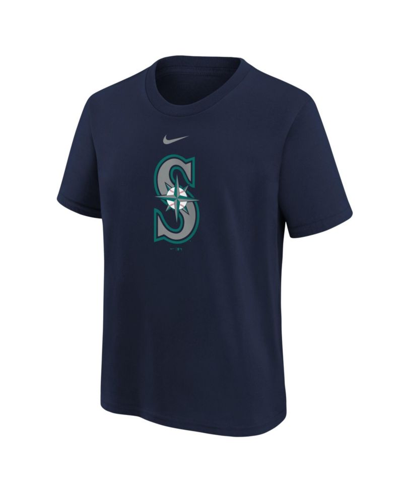 Big Boys and Girls Navy Seattle Mariners Large Logo T-Shirt