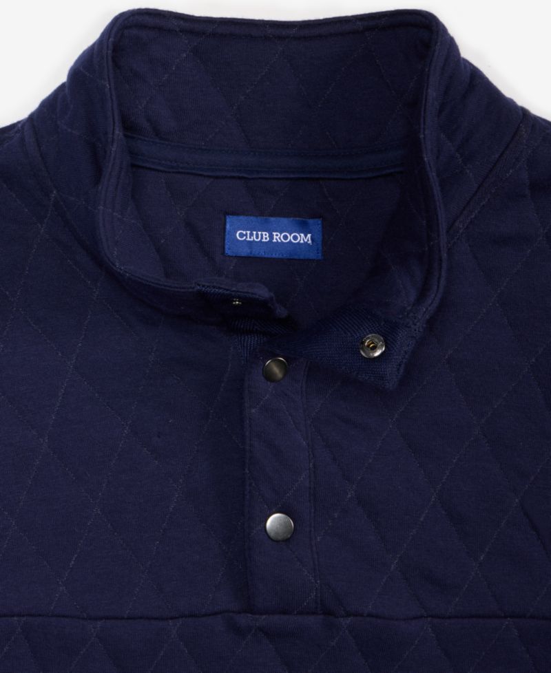 Men's Quilted Snap Mock Neck Sweater