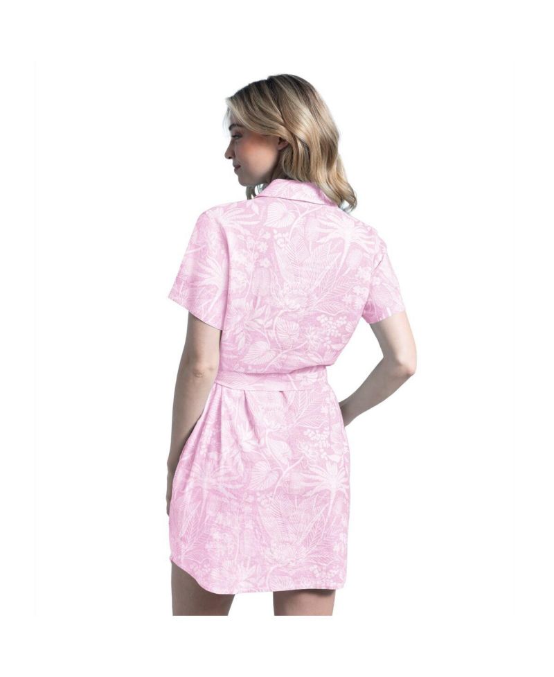 Women's Pink New York Yankees Palm Linen Dress