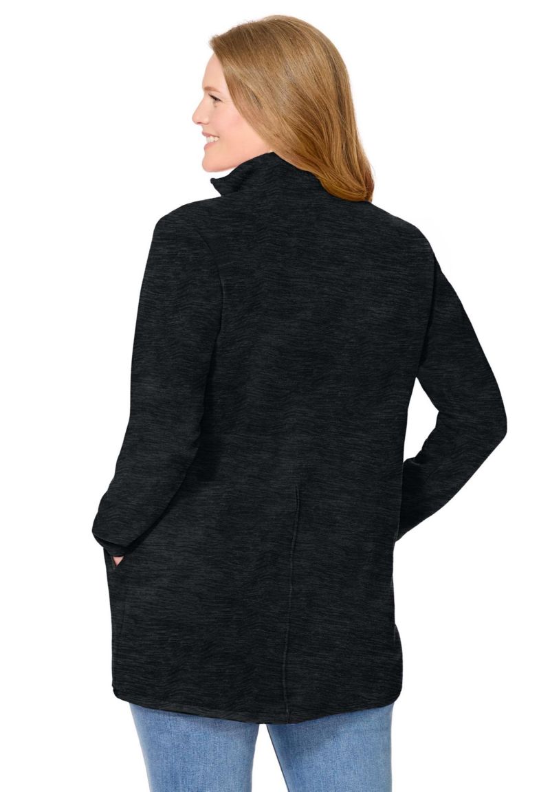 Plus Size Within Zip-Front Microfleece Coat