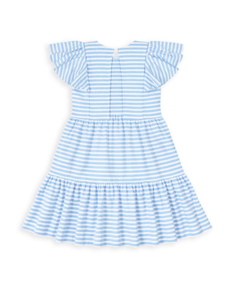 Little Girl Stripe Knit Dress With Heart Cherries