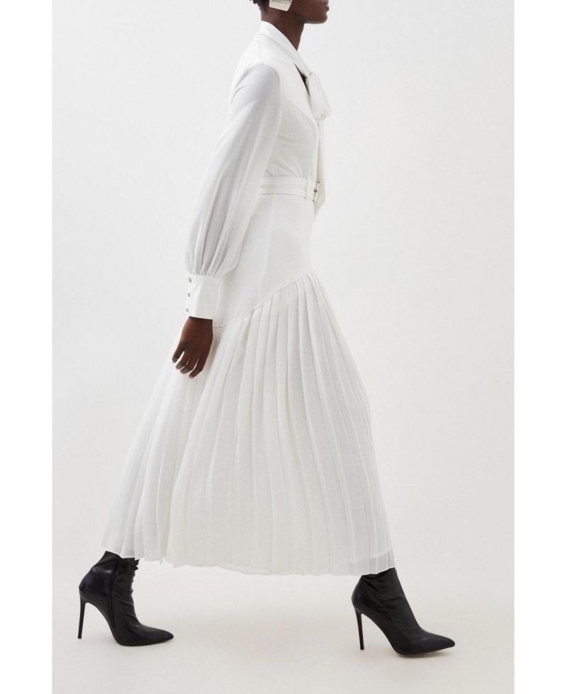 Women's Jersey Ponte Georgette Mix Maxi Dress