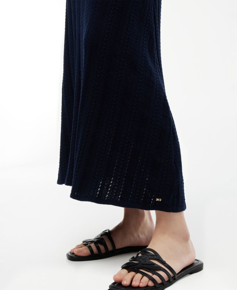 Women's Cotton Cable Pointelle Maxi Dress