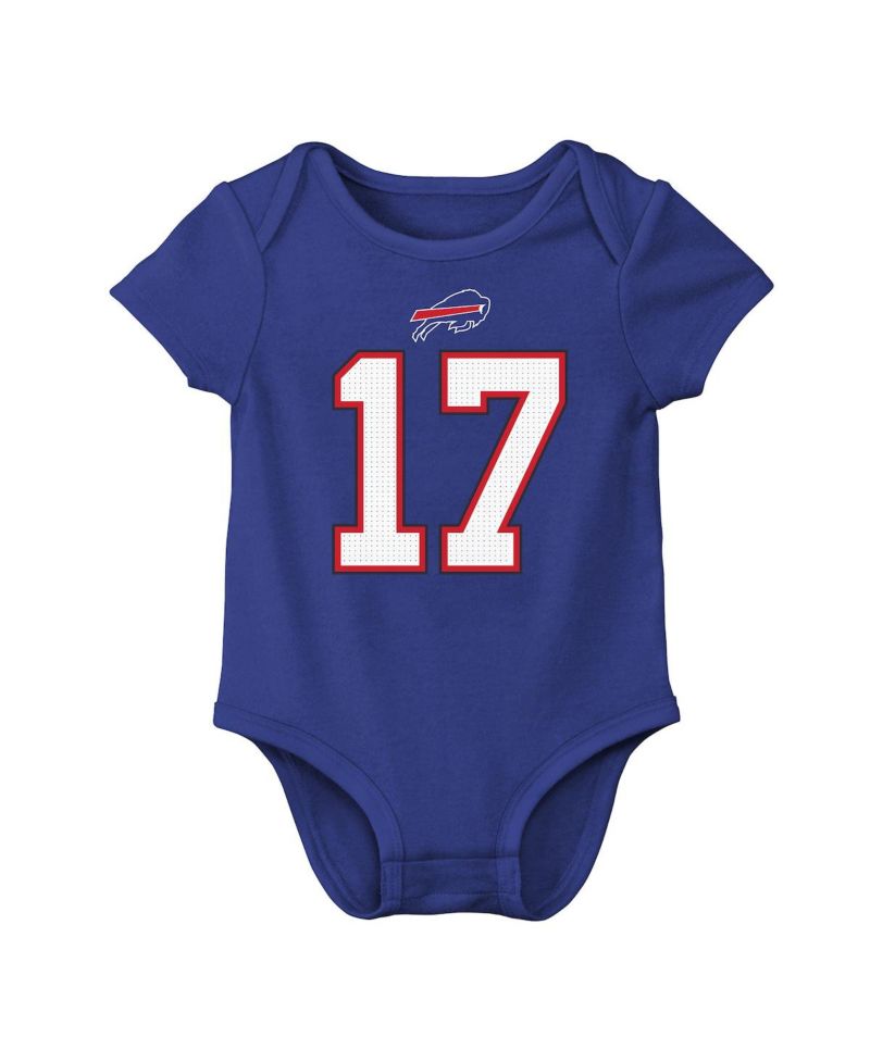 Baby Boys and Girls Josh Allen Royal Buffalo Bills Player Name & Number Bodysuit