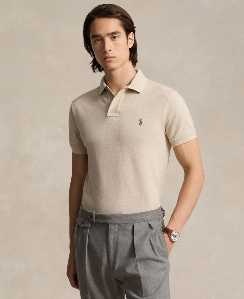 Men's Cotton Custom Slim Fit Mesh Polo Shirt