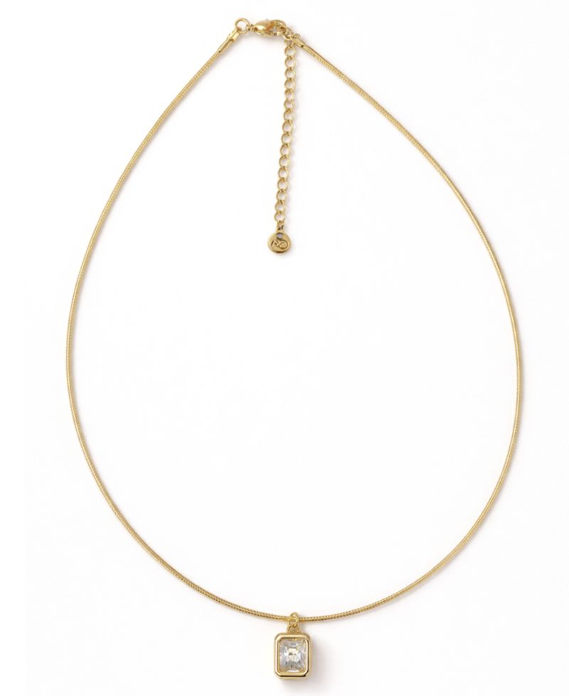 Snake Chain Cubic Zirconia Drop Necklace