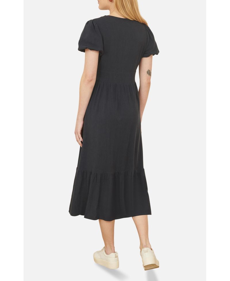 Women's Viscose Button Through Midi Dress