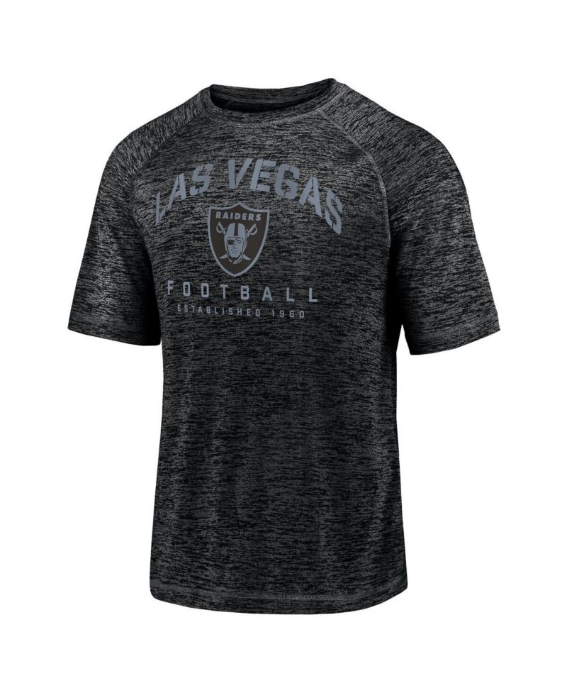 Men's Black Las Vegas Raiders Shade Battle Ready Raglan Space-Dye T-Shirt