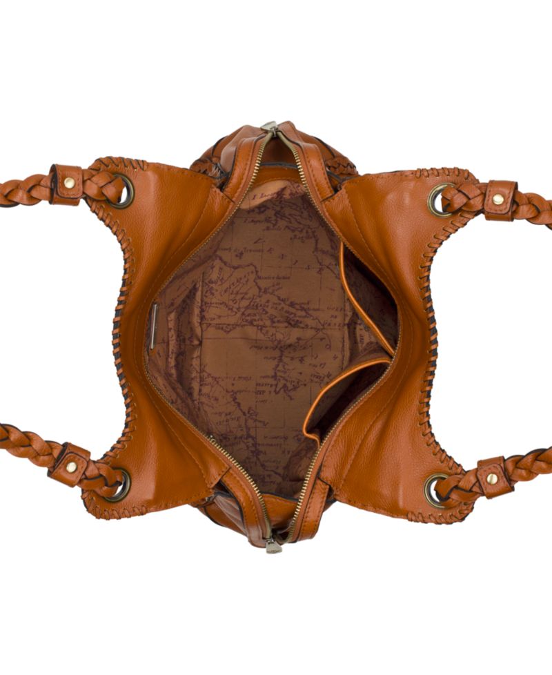 Adria Large Rugged Natural Satchel Handbag