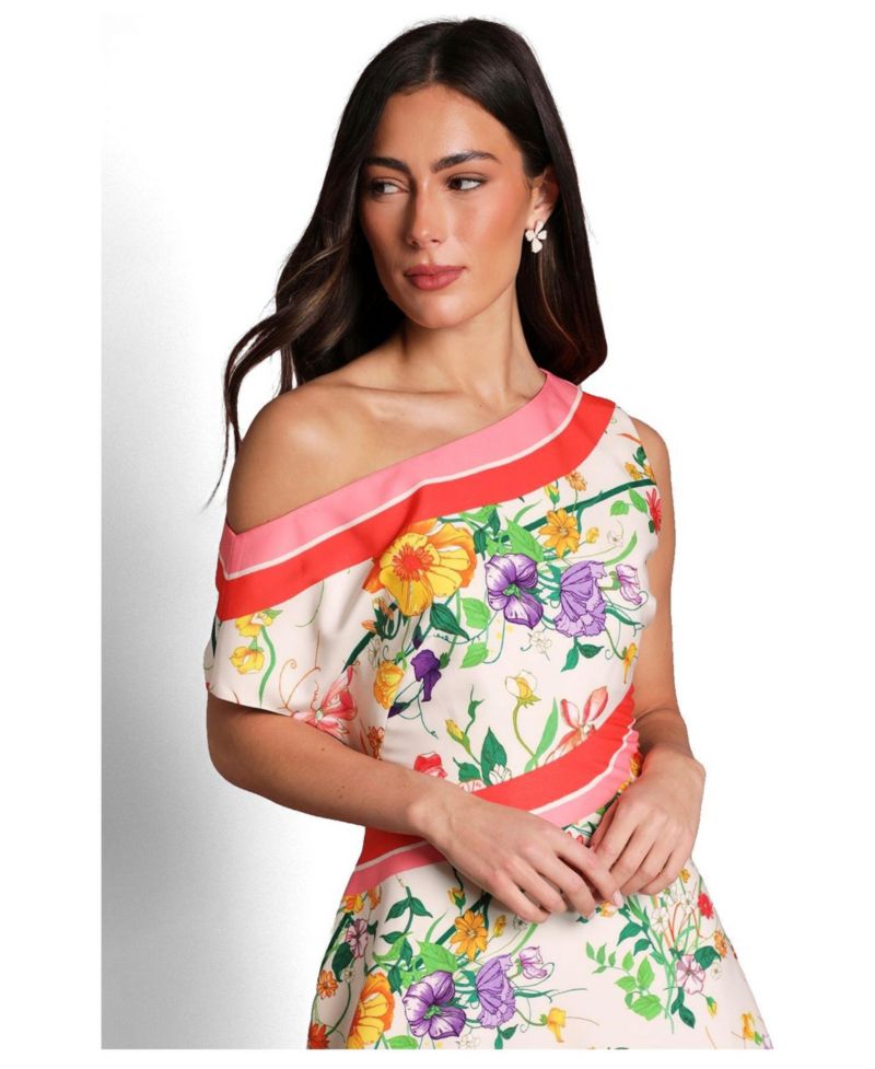 Women's Off Shoulder Satin Midi Dress