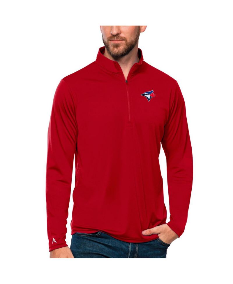 Men's Red Toronto Blue Jays Tribute Quarter-Zip Pullover Top