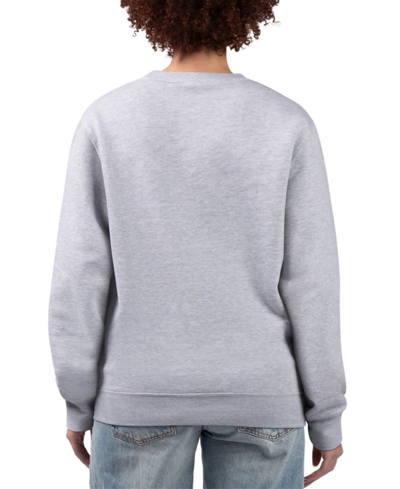 Women's Heather Gray Green Bay Packers Flower Logo Graphic Fleece Pullover Sweatshirt