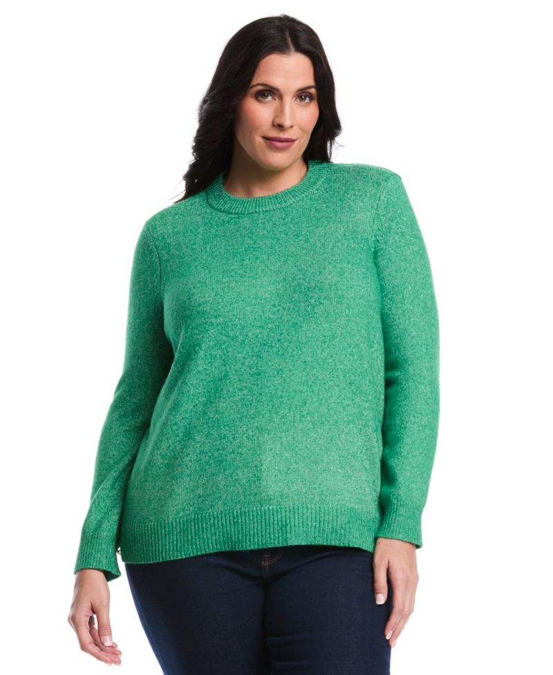 Women's Plus Size Crew Neck Novelty Long Sleeve Sweater