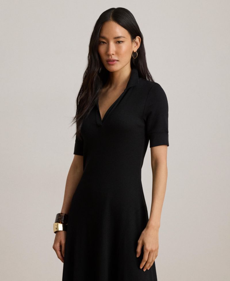 Women's Rib Knit Collared Dress